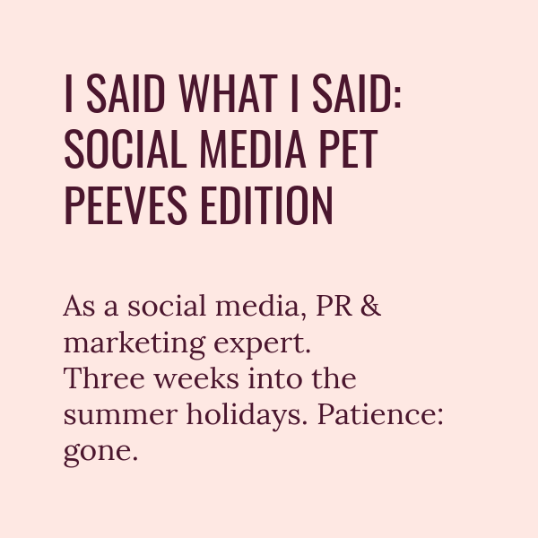 Social media marketing expert sharing pet peeves for small business owners